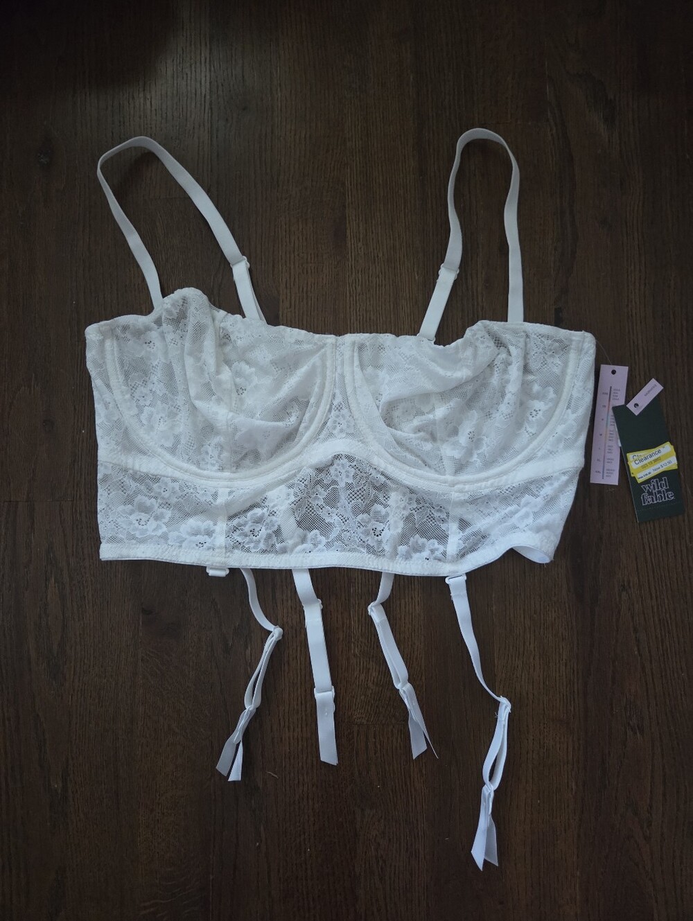 New Wild Fable Womens XXL White Lace Underwire Bustier